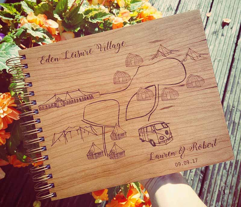 Eden Leisure Village Custom Wooden Guest Book Odd Box Glasgow Wedding