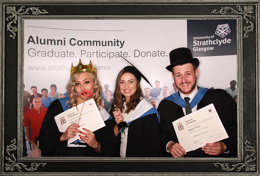 University-of-Strathclyde’s-Testimonial photo booth review of corporate event university graduations Glasgow Scotland Odd Box