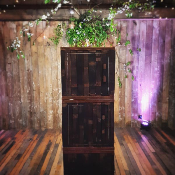 The Byre At Inchyra Wedding Whisky Barrel Photo Booth Floral Backdrop Ceremony Room