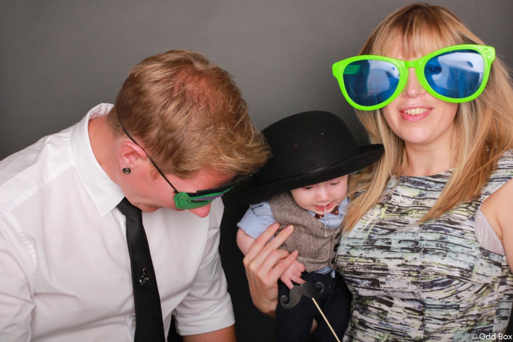 Baby is sick in the photo booth at Wedding Scotland