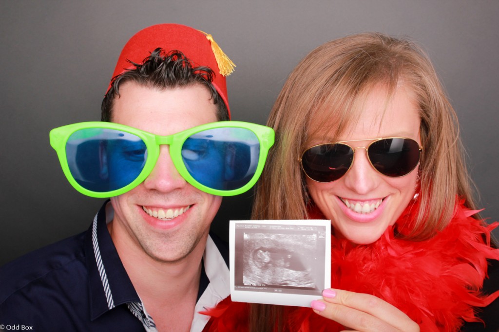 Couple announce unborn baby in photo booth Scotland Odd Box