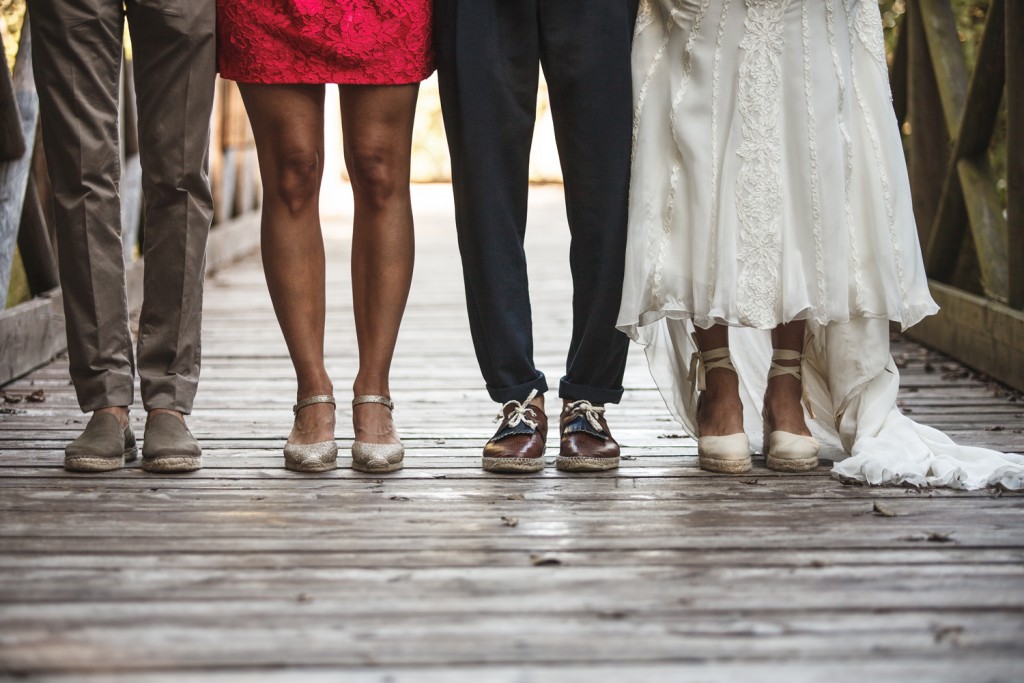 wedding shoes including bride and groom