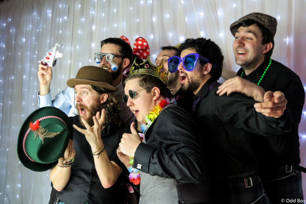 Wedding Guests Using Odd Box Open Air Photo Booth in Edinburgh Eskmills