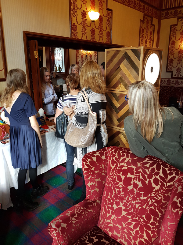 Odd Box Chevron photo booth in Drawing Room Glenbervie House Hotel Stirling Wedding