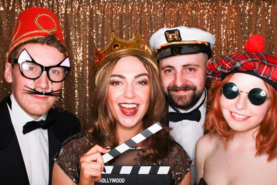 Photo Booth extras gold sequin backdrop odd box