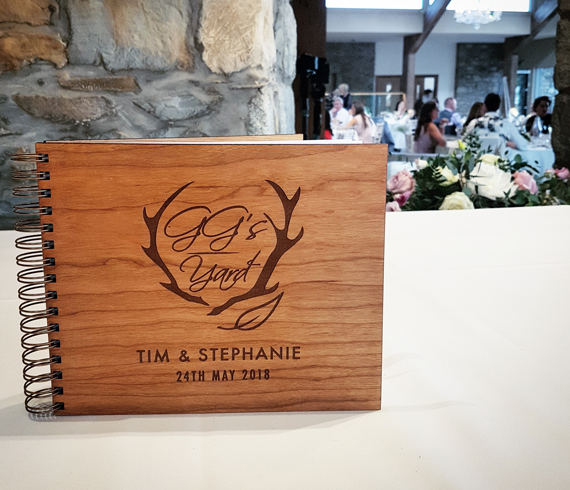 Custom-Design-Wooden-Guest-Book-GG’s-Yard Eden Leisure Village Custom Wooden Guest Book Odd Box Glasgow Wedding