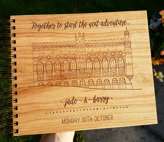 Custom 1920's Wooden Wedding Guest Book Odd Box