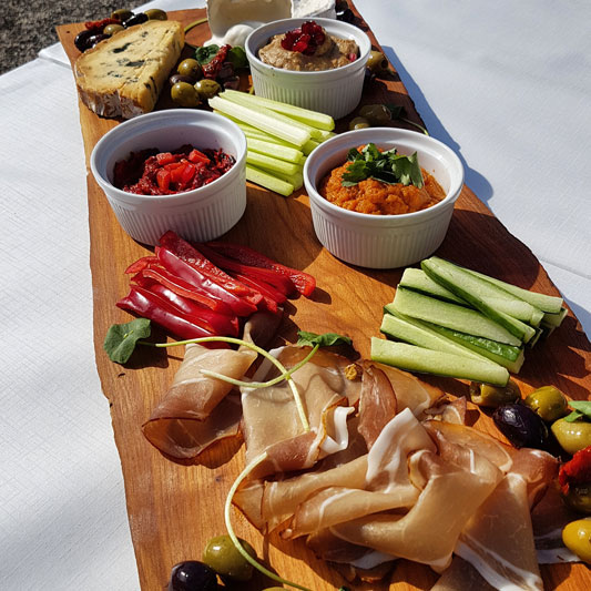 Food sharing platter Comrie Croft wedding