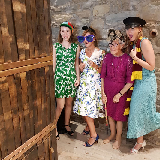 Wedding Guests Use Photo Booth at GG's Yard