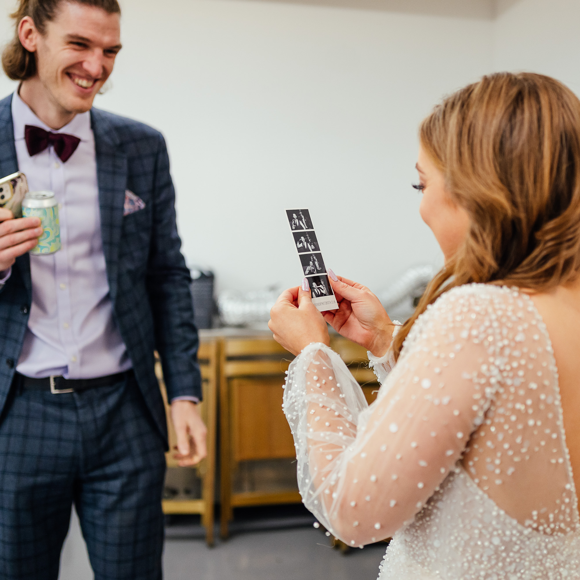 Bride With Odd Box Photo Booth Print Biscuit Factory Wedding