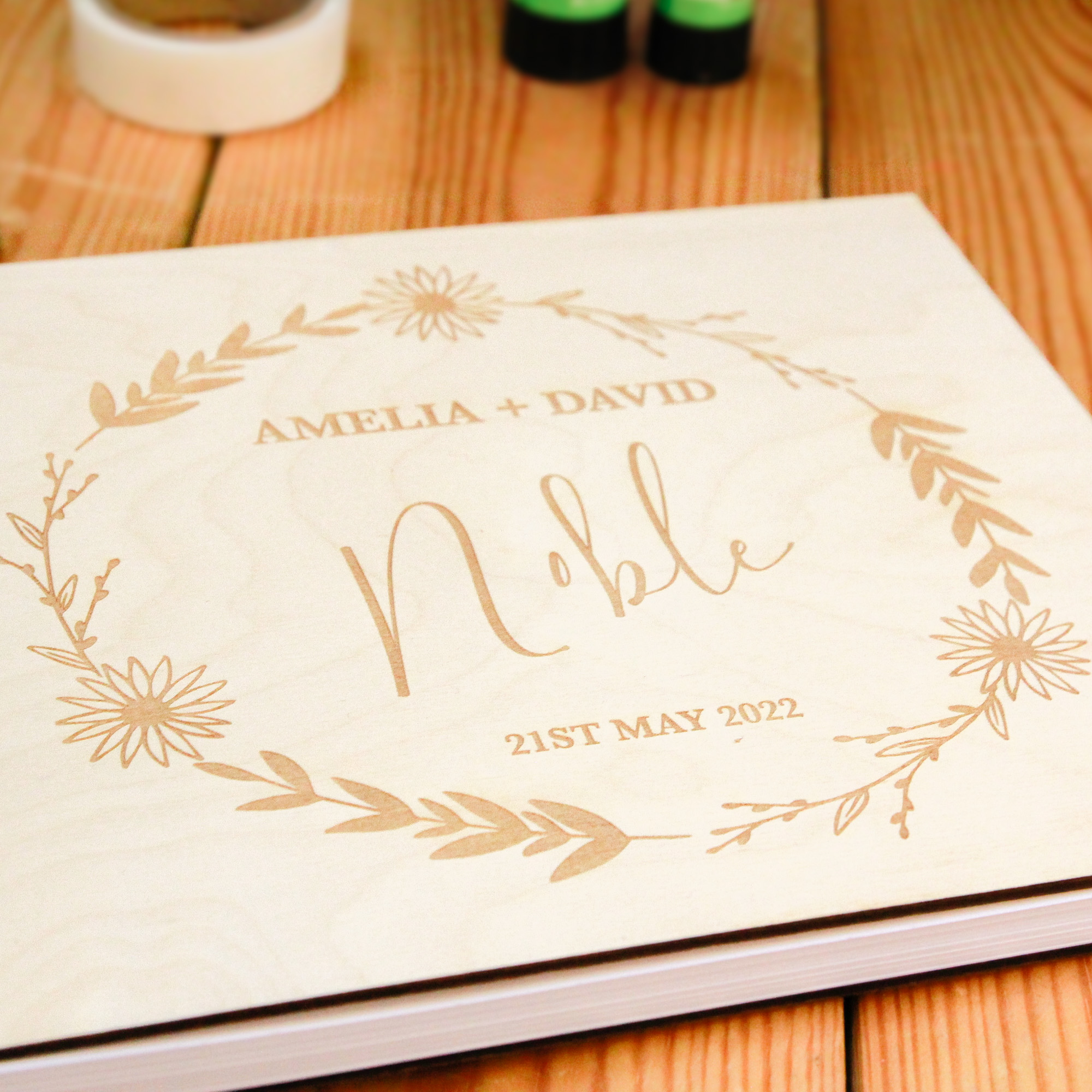 Custom Wooden Guest Book Venachar Lochside